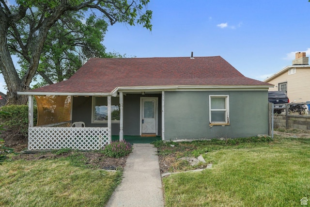 611 E 500 N, Spanish Fork, UT 84660 - view of front facade featuring stucco siding, a porch, and roof with shingles
