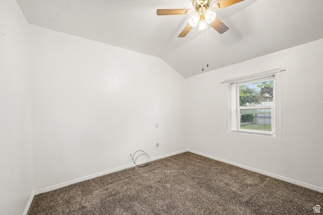 611 E 500 N, Spanish Fork, UT 84660 - spare room with carpet flooring, lofted ceiling, baseboards, and ceiling fan
