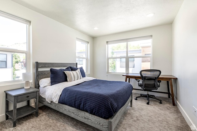 260 W 500 N Unit 4, Salt Lake City, UT 84103 - bedroom featuring carpet flooring, a textured ceiling, an office area, baseboards, and recessed lighting