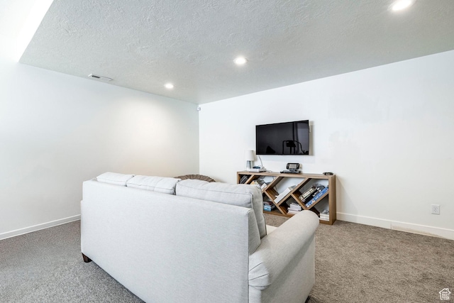 260 W 500 N Unit 4, Salt Lake City, UT 84103 - carpeted living room with recessed lighting, a textured ceiling, and baseboards