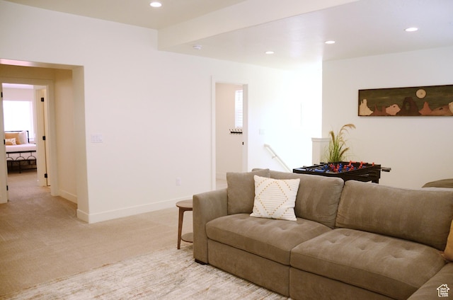 1376 Rustico, Washington, UT 84780 - living area featuring light carpet, recessed lighting, and baseboards