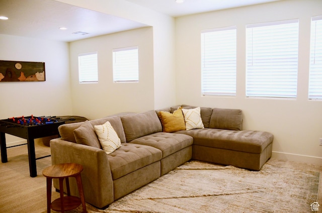 1376 Rustico, Washington, UT 84780 - living room with light carpet, recessed lighting, and baseboards