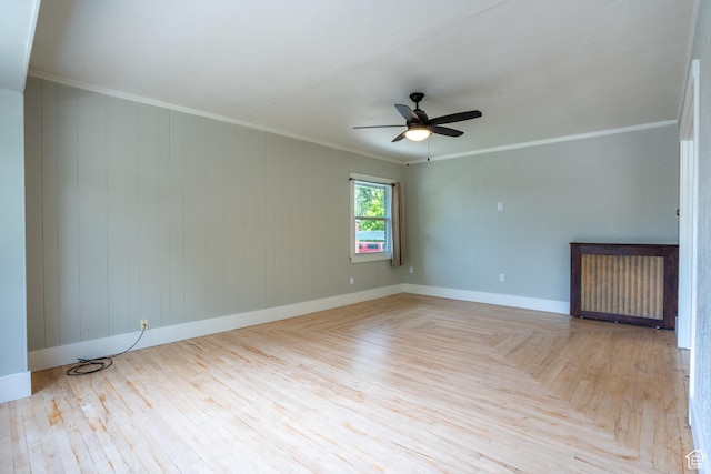 354 N 200 E, Logan, UT 84321 - spare room with ornamental molding, ceiling fan, baseboards, and parquet floors