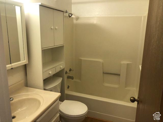 361 N 300 W Unit 107, Provo, UT 84601 - bathroom featuring shower / tub combination, vanity, and toilet