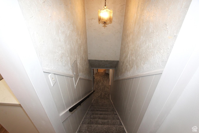 324 W 600 N, Logan, UT 84321 - stairs with carpet floors and a wainscoted wall