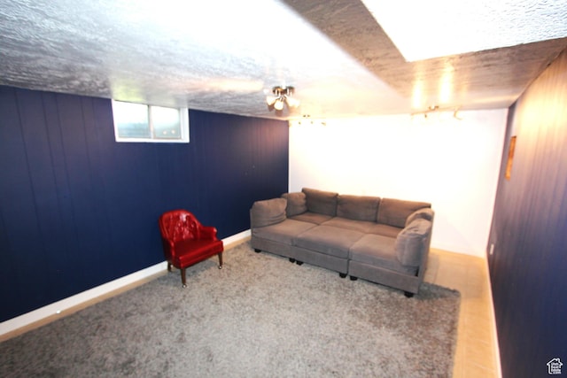 324 W 600 N, Logan, UT 84321 - living area with a textured ceiling and wooden walls