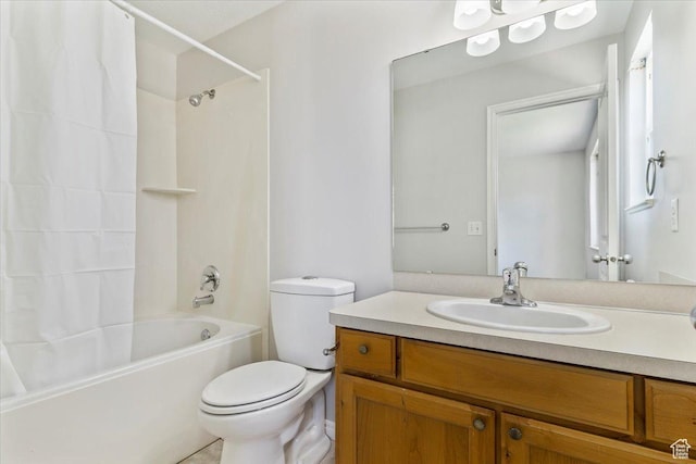 1627 W 350 N, West Point, UT 84015 - bathroom with shower / bath combination with curtain, vanity, and toilet