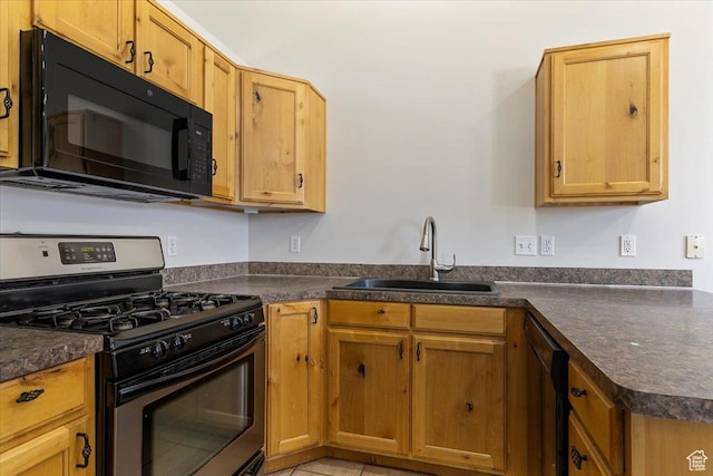 1627 W 350 N, West Point, UT 84015 - kitchen featuring black appliances, a sink, and dark countertops