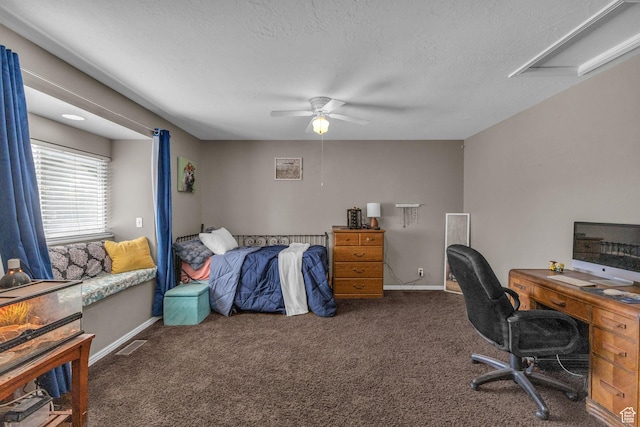 1123 N 3050 W, West Point, UT 84015 - carpeted home office with ceiling fan, baseboards, and a textured ceiling