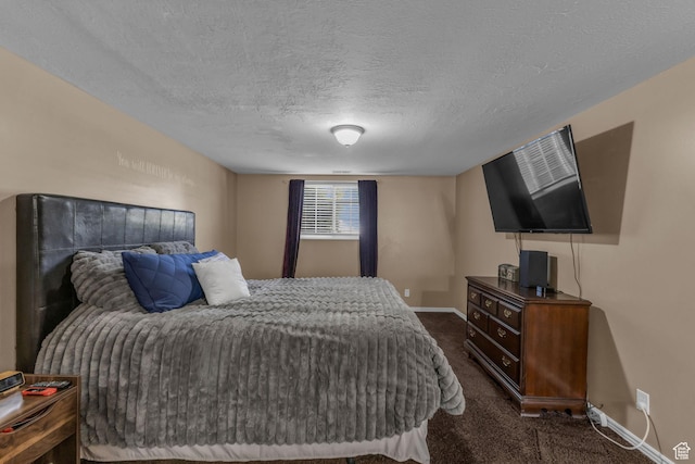 1123 N 3050 W, West Point, UT 84015 - bedroom featuring dark colored carpet, baseboards, and a textured ceiling