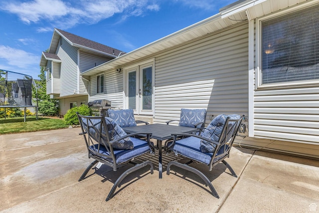1123 N 3050 W, West Point, UT 84015 - view of patio with a trampoline and french doors