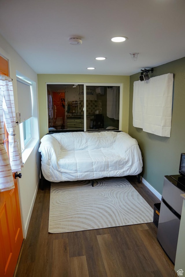 35 E Redondo Ave, Salt Lake City, UT 84115 - bedroom featuring baseboards, wood finished floors, and recessed lighting