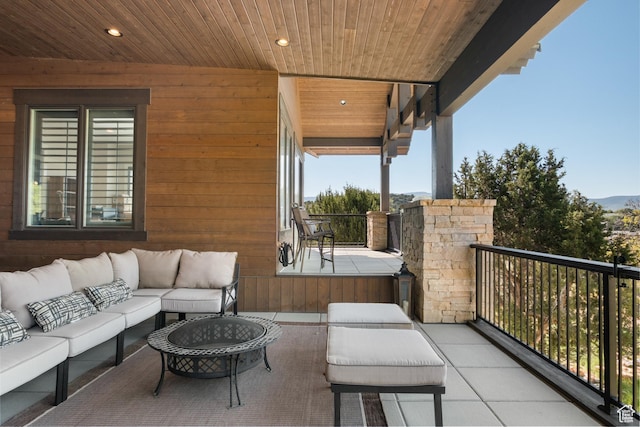 523 N Red Ct, Heber City, UT 84032 - view of patio with an outdoor hangout area and a balcony