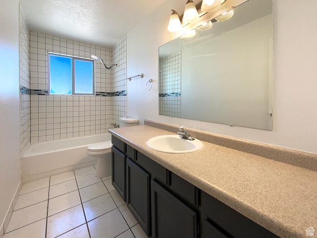 5644 S Treebeard Rd, Taylorsville, UT 84129 - full bath with vanity, bathtub / shower combination, toilet, and tile patterned floors