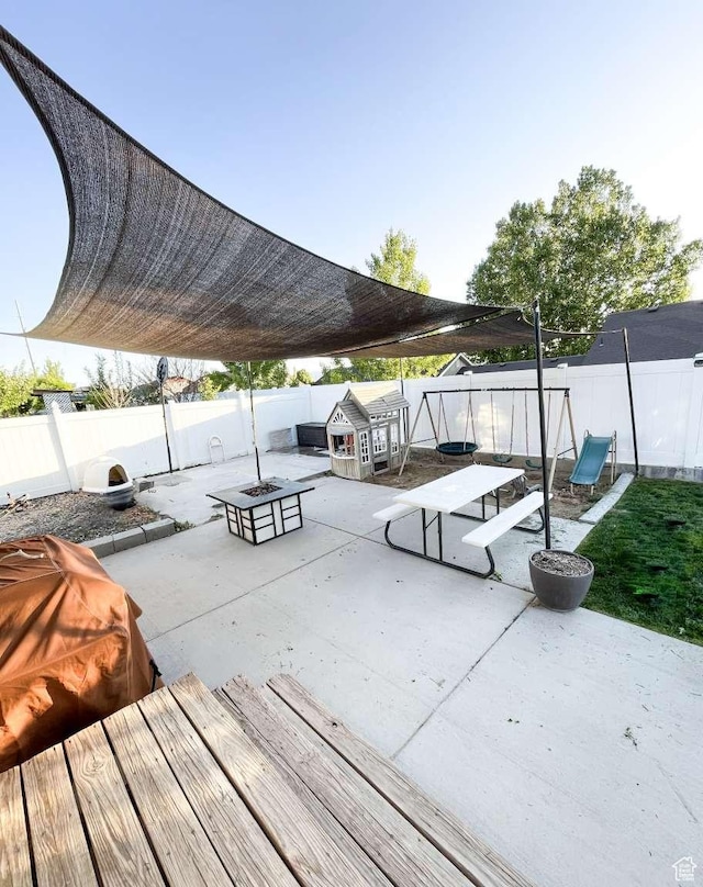 1303 N 150 E, Nephi, UT 84648 - view of home's community featuring a patio, an outdoor fire pit, and a fenced backyard
