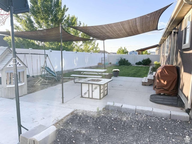 1303 N 150 E, Nephi, UT 84648 - view of patio with an outdoor fire pit and a grill