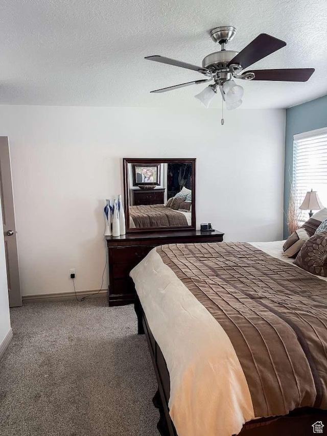 1303 N 150 E, Nephi, UT 84648 - bedroom featuring carpet flooring, a textured ceiling, ceiling fan, and baseboards