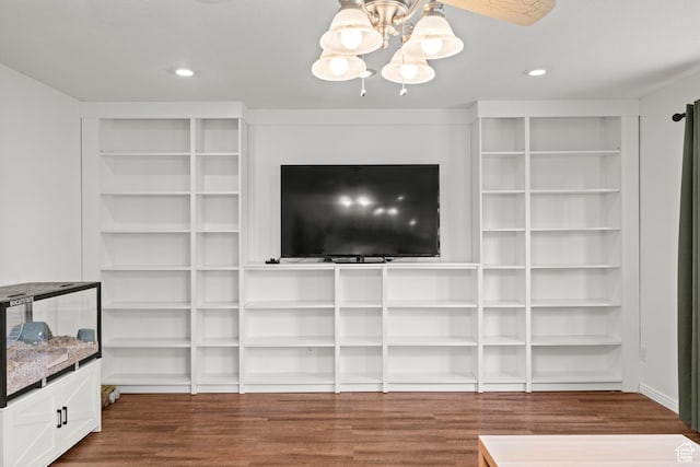 524 N 2870 W, Provo, UT 84601 - unfurnished living room featuring a chandelier, dark wood finished floors, and recessed lighting