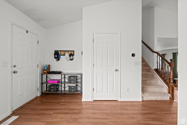 524 N 2870 W, Provo, UT 84601 - entrance foyer featuring wood finished floors, stairway, and baseboards