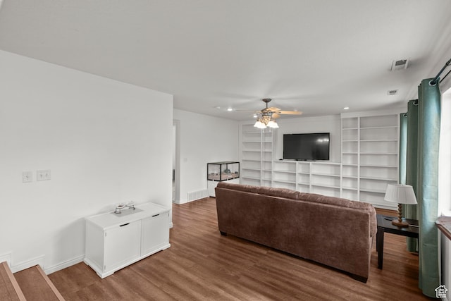 524 N 2870 W, Provo, UT 84601 - living area with ceiling fan, wood finished floors, baseboards, and recessed lighting