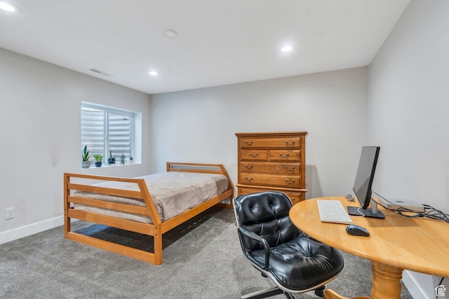 6228 W Copperhawk Dr S, South Jordan, UT 84009 - carpeted bedroom featuring recessed lighting, baseboards, and a desk