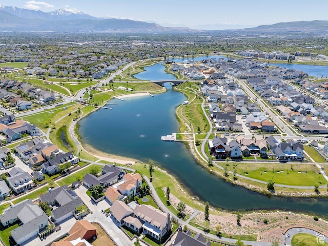 6228 W Copperhawk Dr S, South Jordan, UT 84009 - aerial overview of property's location featuring nearby suburban area and a water and mountain view