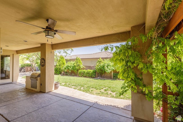 822 E Birken St, Washington, UT 84780 - view of patio / terrace with a ceiling fan and area for grilling