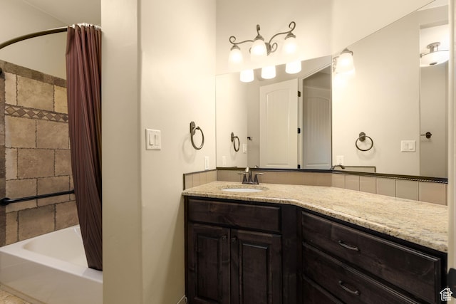822 E Birken St, Washington, UT 84780 - bathroom featuring shower / bath combo with shower curtain and vanity