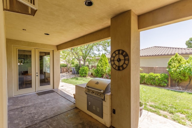 822 E Birken St, Washington, UT 84780 - fenced backyard featuring french doors, a patio, and area for grilling