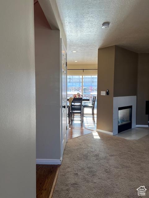 438 E Parowan Way, Draper, UT 84020 - corridor with baseboards, a textured ceiling, and carpet floors