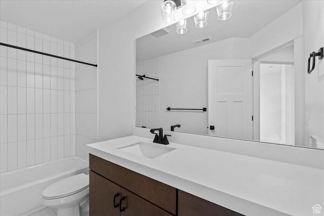 3466 S Peebles Ct E, South Salt Lake, UT 84115 - bathroom featuring vanity, toilet, and bathtub / shower combination