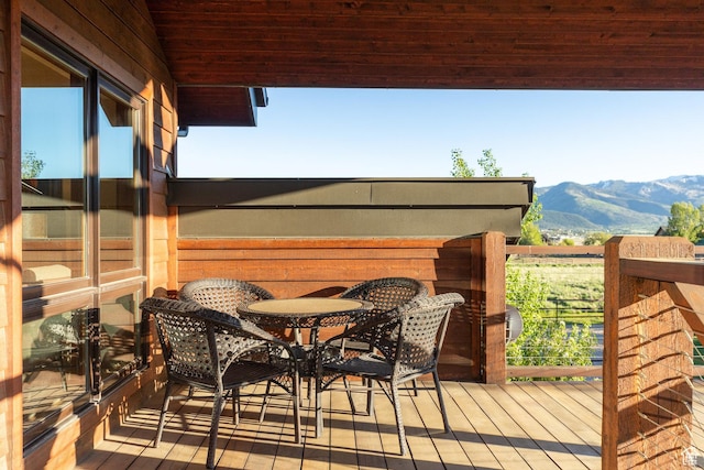 7778 N Greenfield Dr, Park City, UT 84098 - deck with a mountain view and outdoor dining area