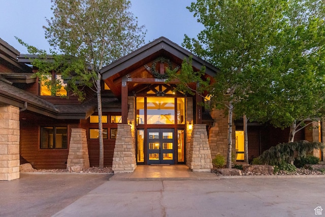 7778 N Greenfield Dr, Park City, UT 84098 - property entrance featuring stone siding