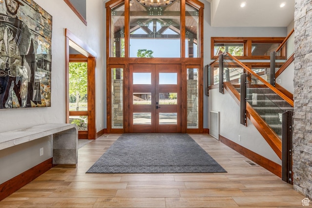 7778 N Greenfield Dr, Park City, UT 84098 - entryway featuring wood finished floors, french doors, and baseboards