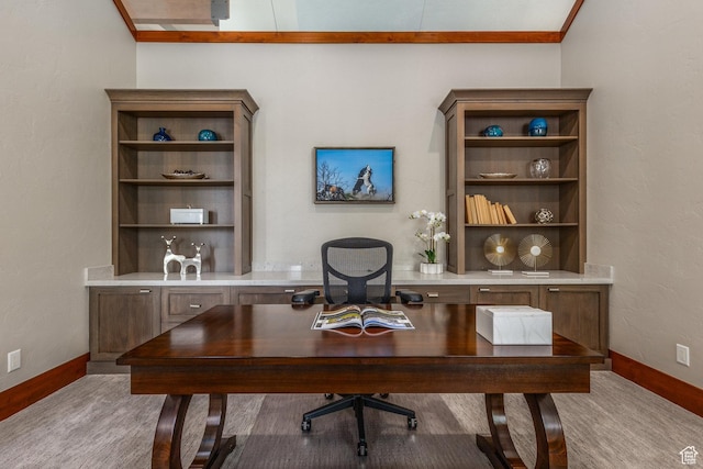 7778 N Greenfield Dr, Park City, UT 84098 - office area featuring baseboards and light wood-type flooring