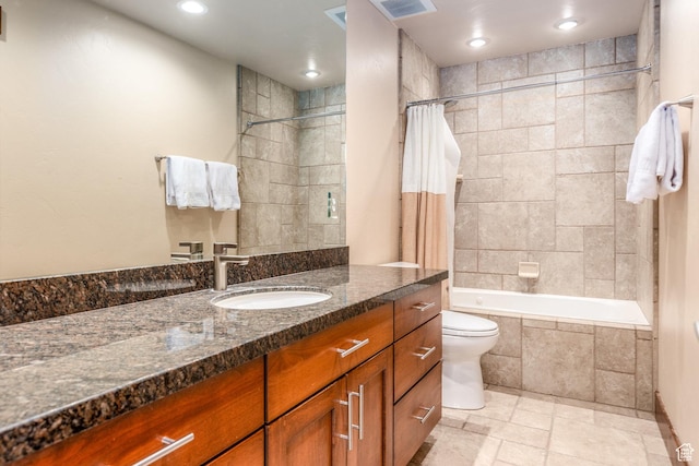 7778 N Greenfield Dr, Park City, UT 84098 - bathroom with vanity, toilet, tiled shower / bath, and recessed lighting
