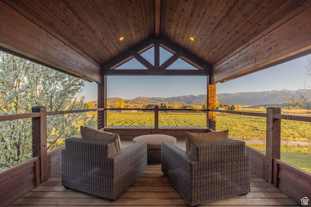 7778 N Greenfield Dr, Park City, UT 84098 - deck featuring a mountain view and a gazebo