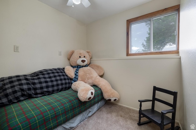 2155 W 900 N, Maeser, UT 84078 - sitting room with carpet, baseboards, and a ceiling fan