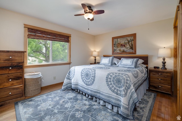 2155 W 900 N, Maeser, UT 84078 - bedroom with wood finished floors and ceiling fan