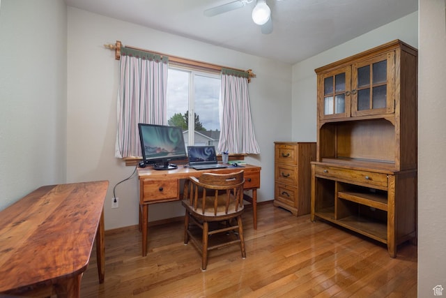 2155 W 900 N, Maeser, UT 84078 - office area with ceiling fan and light wood-style floors