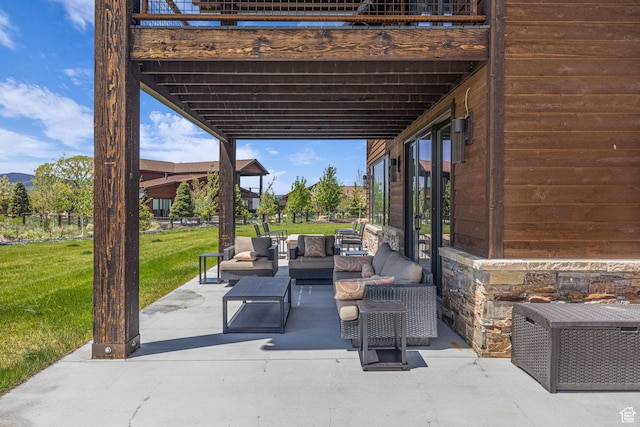 336 Big Meadow Dr, Kamas, UT 84036 - view of patio featuring an outdoor living space