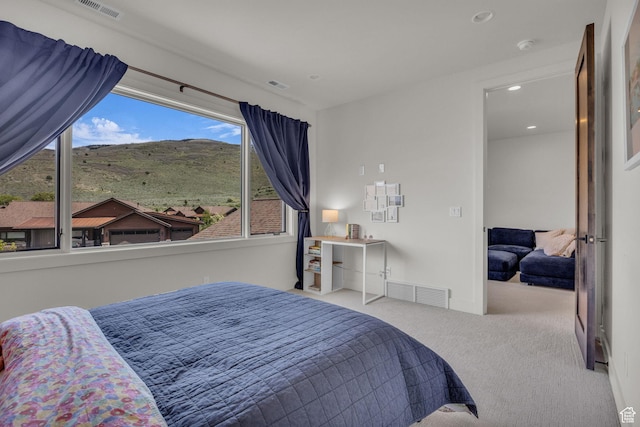 336 Big Meadow Dr, Kamas, UT 84036 - carpeted bedroom with recessed lighting and a mountain view