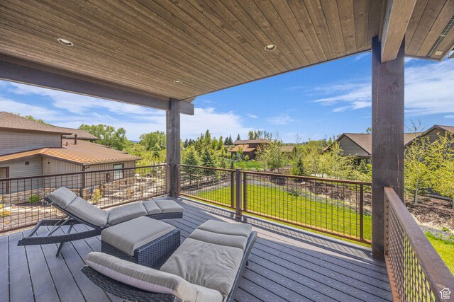 336 Big Meadow Dr, Kamas, UT 84036 - wooden terrace with a yard