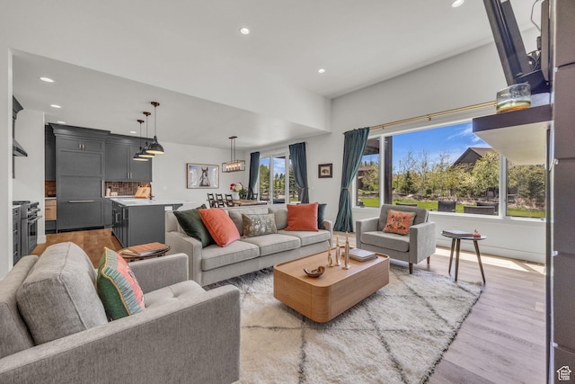 336 Big Meadow Dr, Kamas, UT 84036 - living area featuring recessed lighting and light wood-type flooring