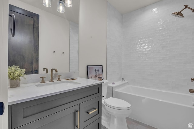 336 Big Meadow Dr, Kamas, UT 84036 - bathroom featuring vanity, toilet, and bathtub / shower combination