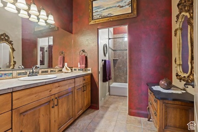 1618 N 775 W, Washington, UT 84780 - full bath featuring vanity, tile patterned flooring, baseboards, and shower / tub combination