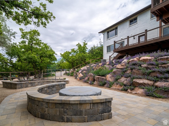 4253 S Spring Rd E, Ogden, UT 84403 - view of patio featuring a deck, stairway, and central AC unit