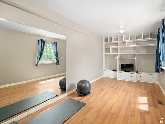 4253 S Spring Rd E, Ogden, UT 84403 - workout area featuring light wood-style floors and baseboards