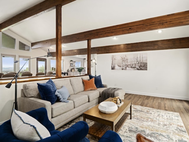 4253 S Spring Rd E, Ogden, UT 84403 - living room featuring baseboards, recessed lighting, and wood finished floors