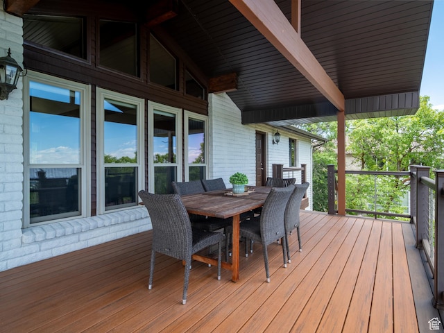 4253 S Spring Rd E, Ogden, UT 84403 - wooden deck featuring outdoor dining area